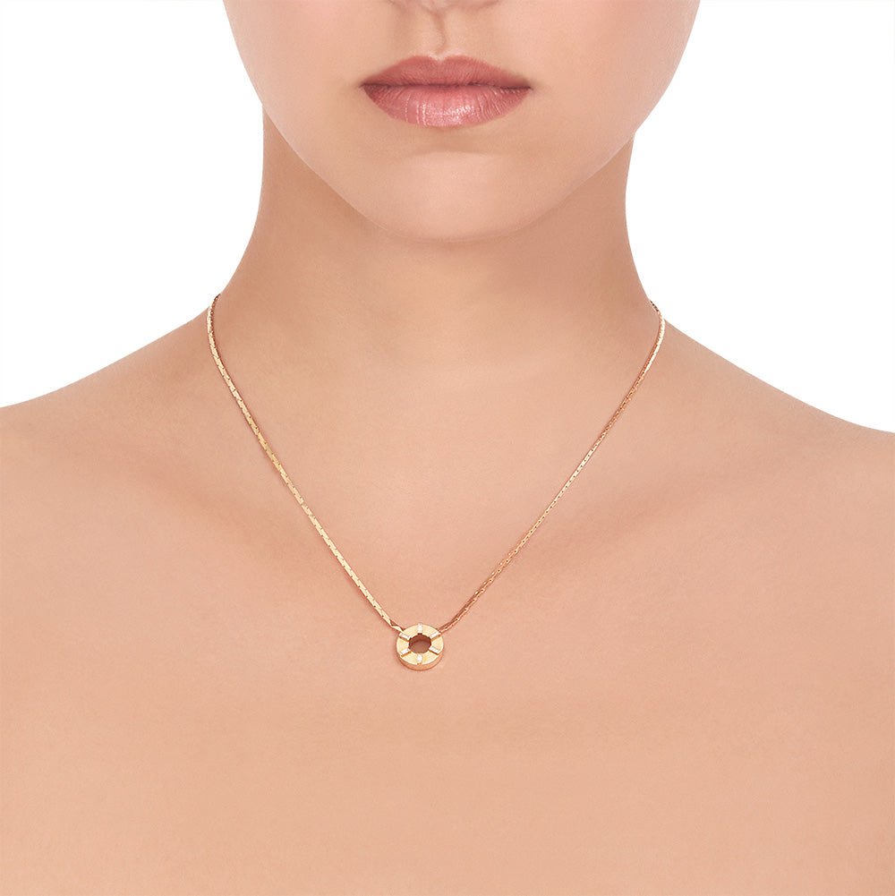 White Gold Prime Pendant Necklace with White Diamonds - Cadar