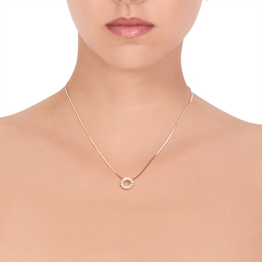 White Gold Sole Pendant Necklace with White Diamonds - Cadar
