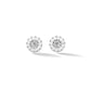 White Gold Sole Stud Earrings with White Diamonds - Cadar