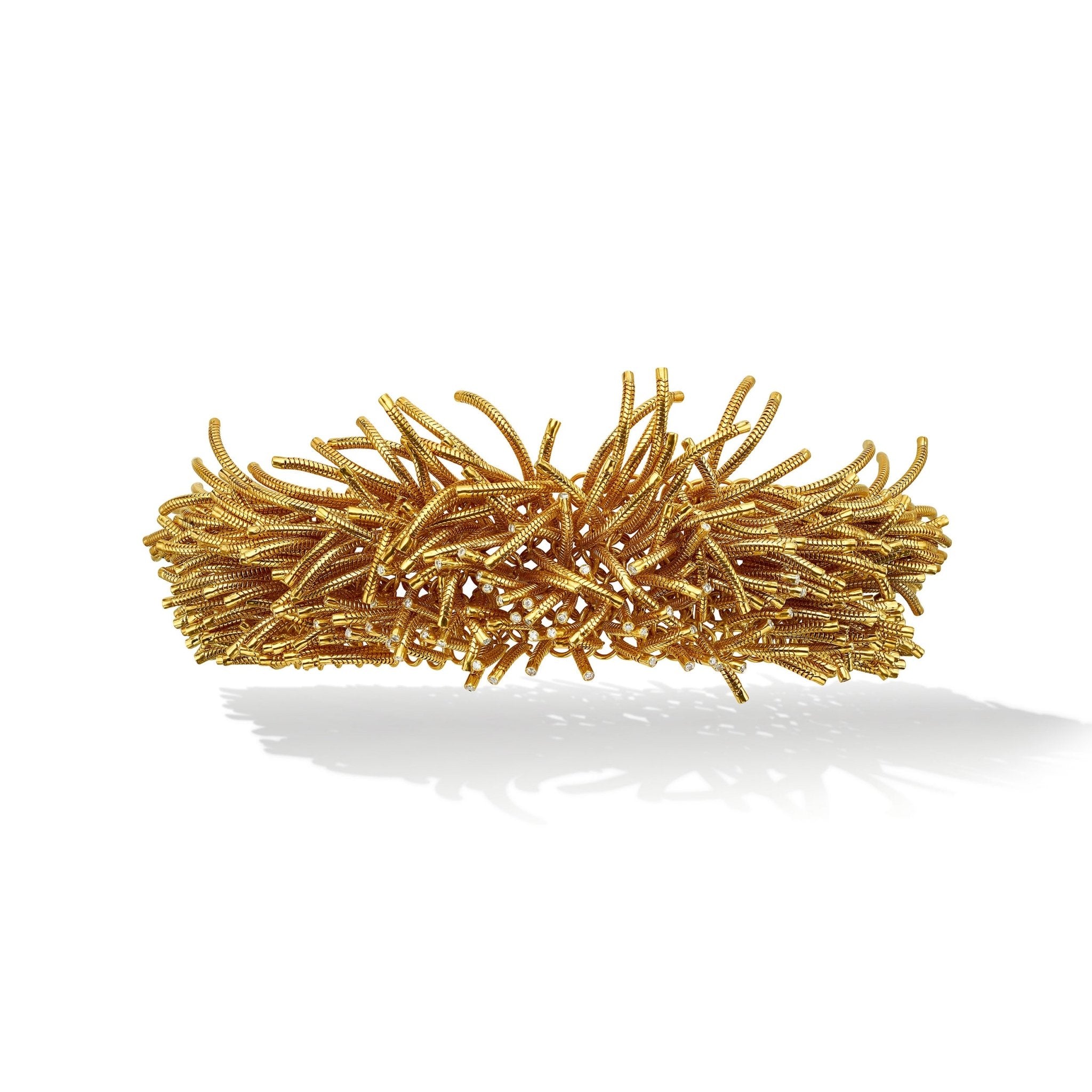 Wide Yellow Gold Fur Bracelet - Cadar