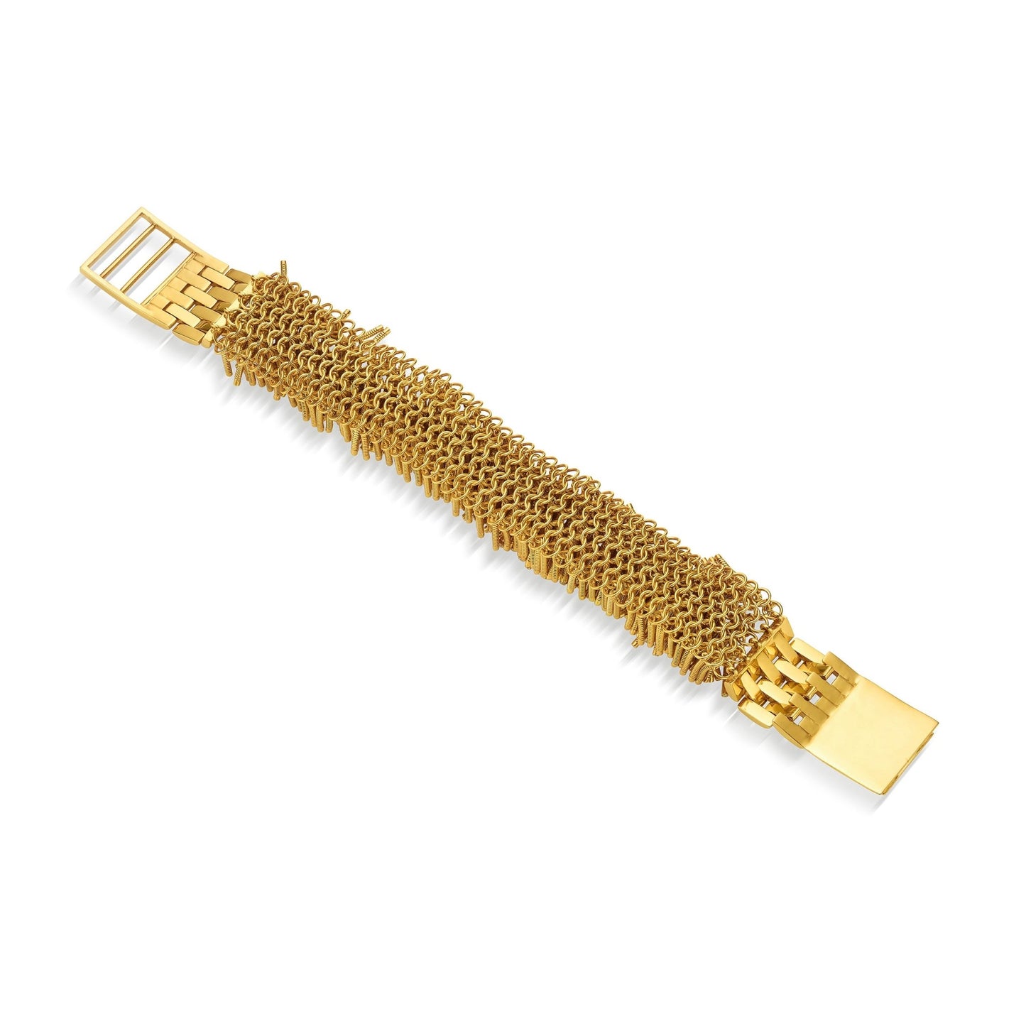 Wide Yellow Gold Fur Bracelet - Cadar