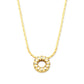 Yellow Gold Adjustable Length Sole Pendant Necklace with White Diamonds - Cadar