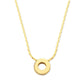 Yellow Gold Adjustable Length Solo Pendant Necklace with White Diamonds - Cadar