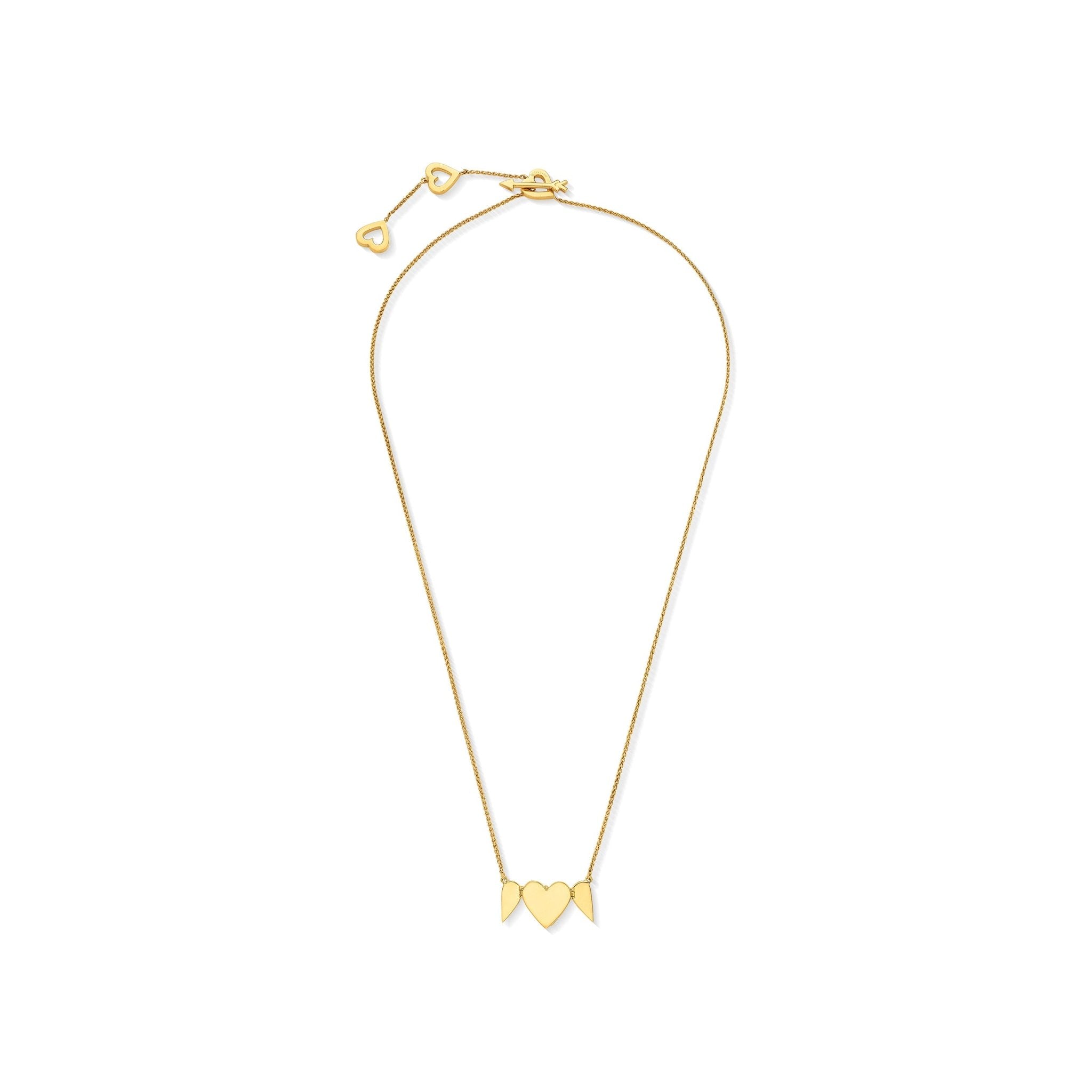 Yellow Gold Endless 3 Heart Necklace - Cadar