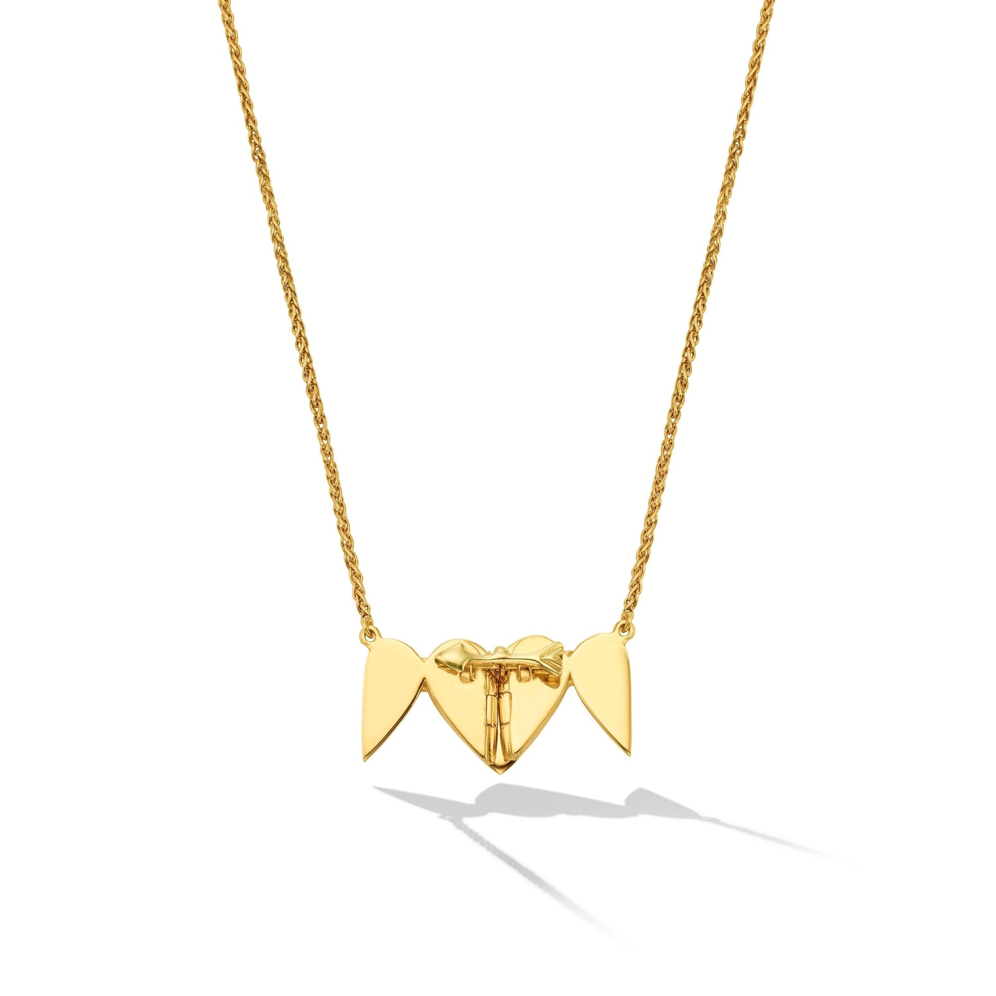 Yellow Gold Endless 3 Heart Necklace - Cadar