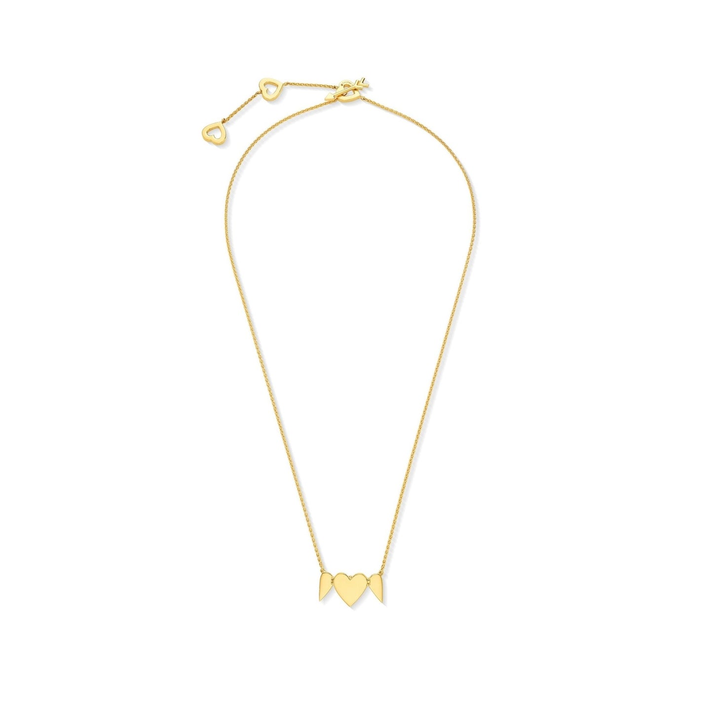 Yellow Gold Endless 5 Heart Necklace - Cadar