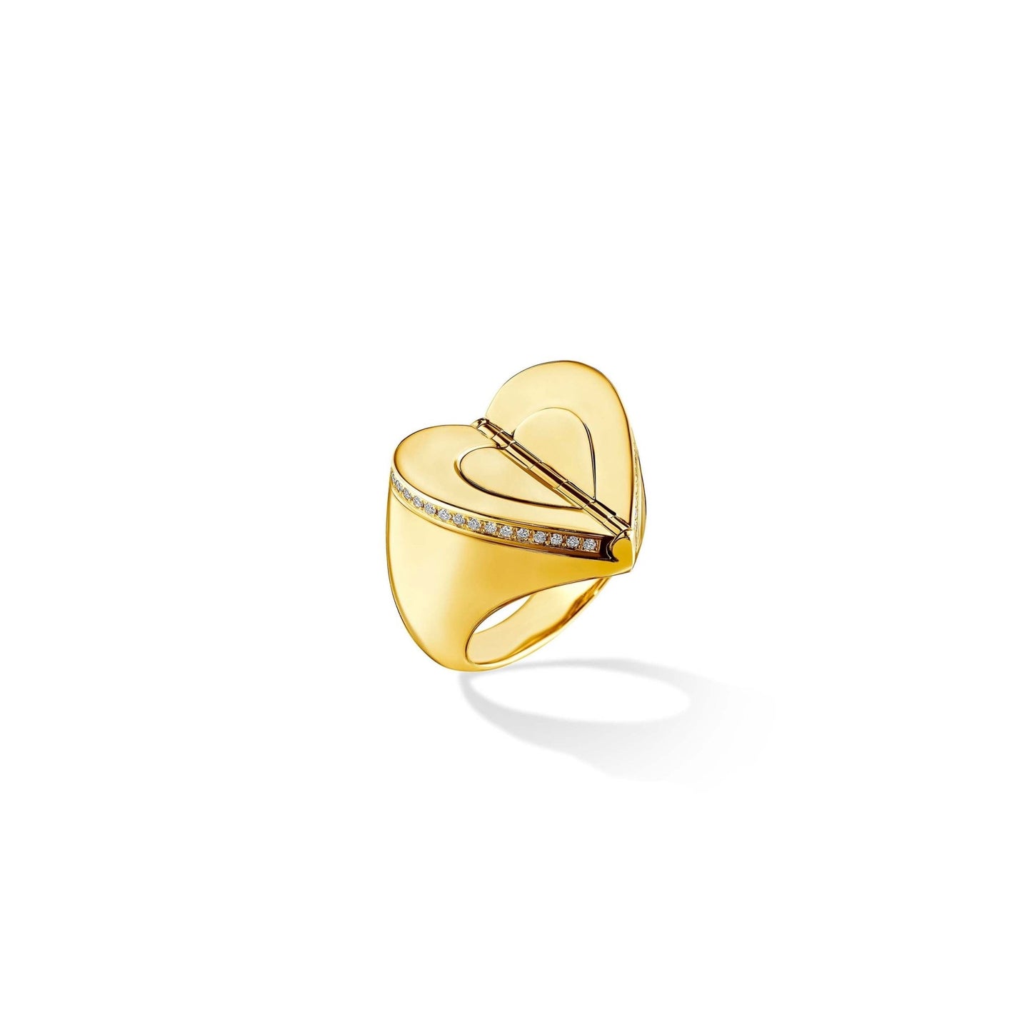 Yellow Gold Endless Pinky Ring with White Diamonds - Cadar