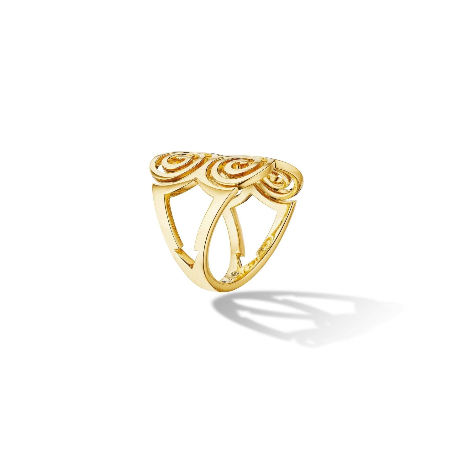 Yellow Gold Essence Statement Spiral Ring - Cadar
