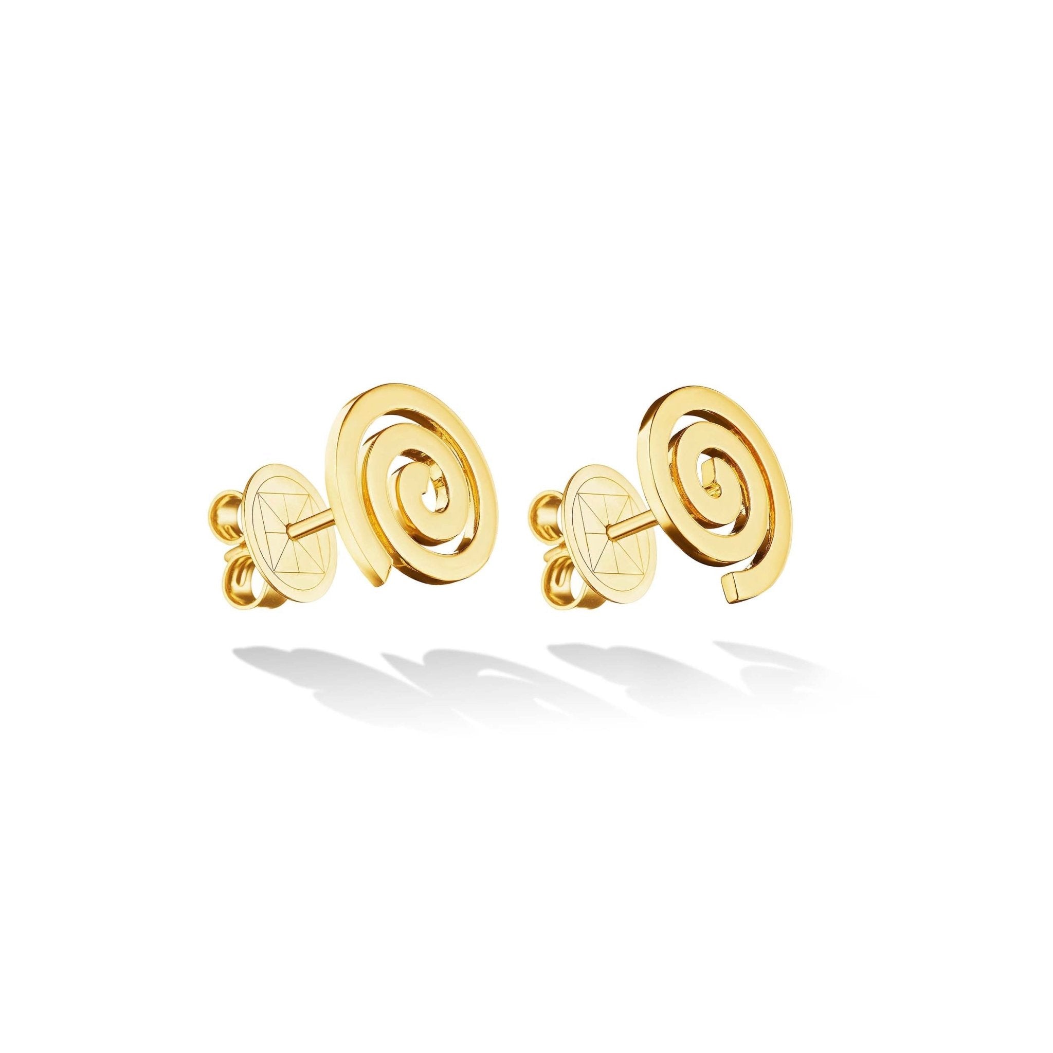Yellow Gold Essence Stud Earrings - Cadar