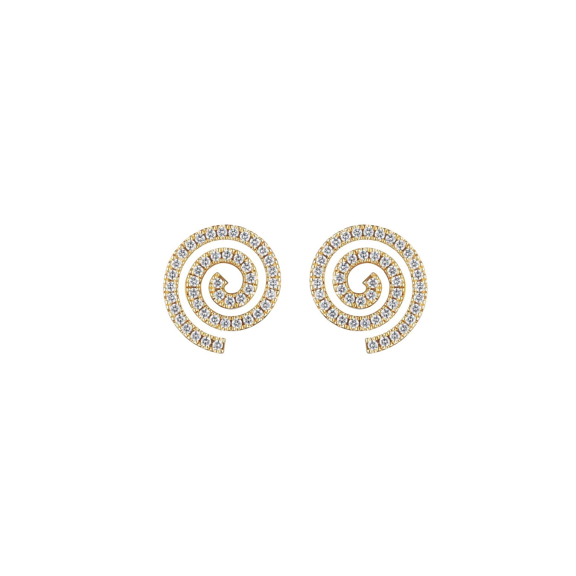 18K Gold Trio Stud Earrings with White Diamonds .47 Carats | Cadar