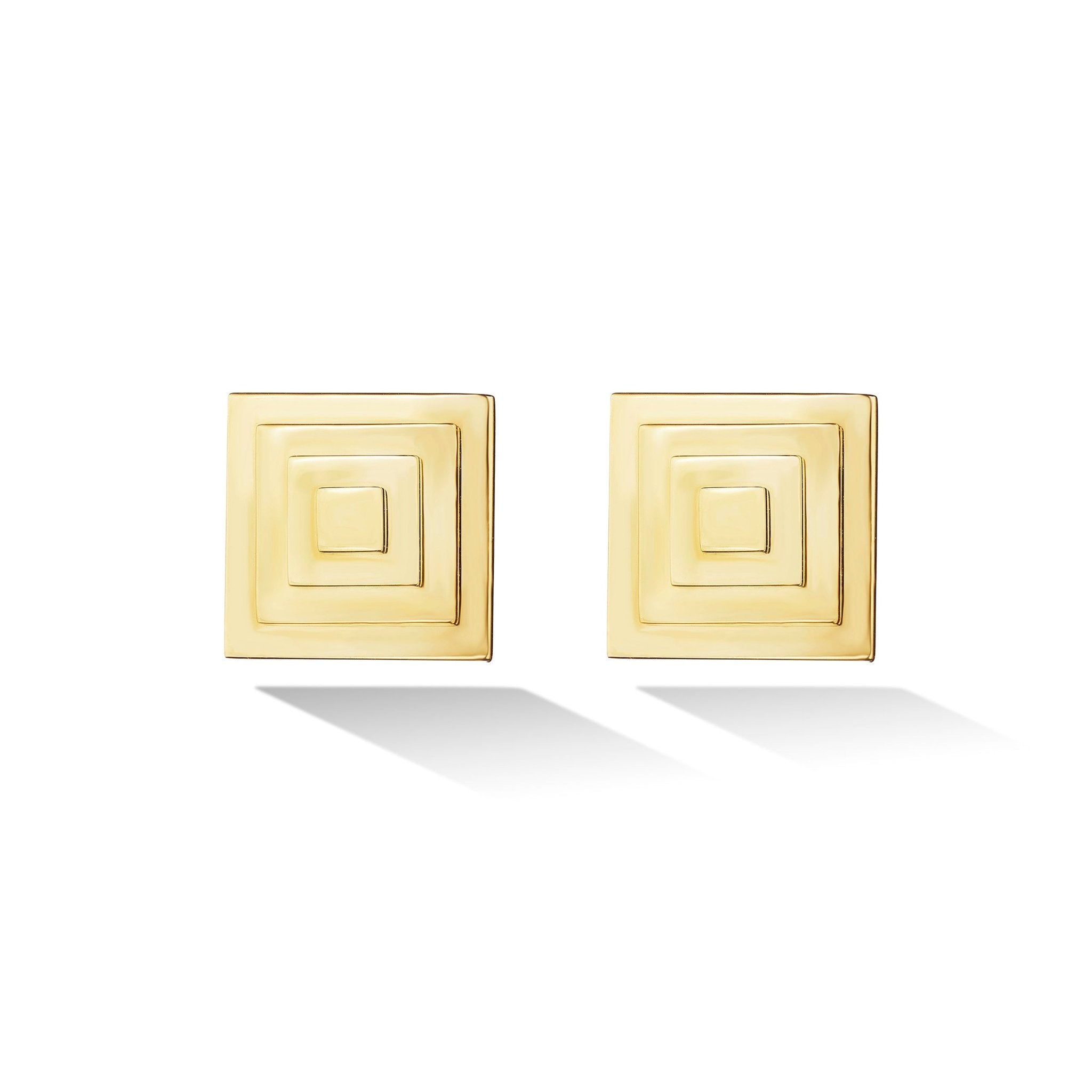 Yellow Gold Foundation Large Stud Earrings - Cadar