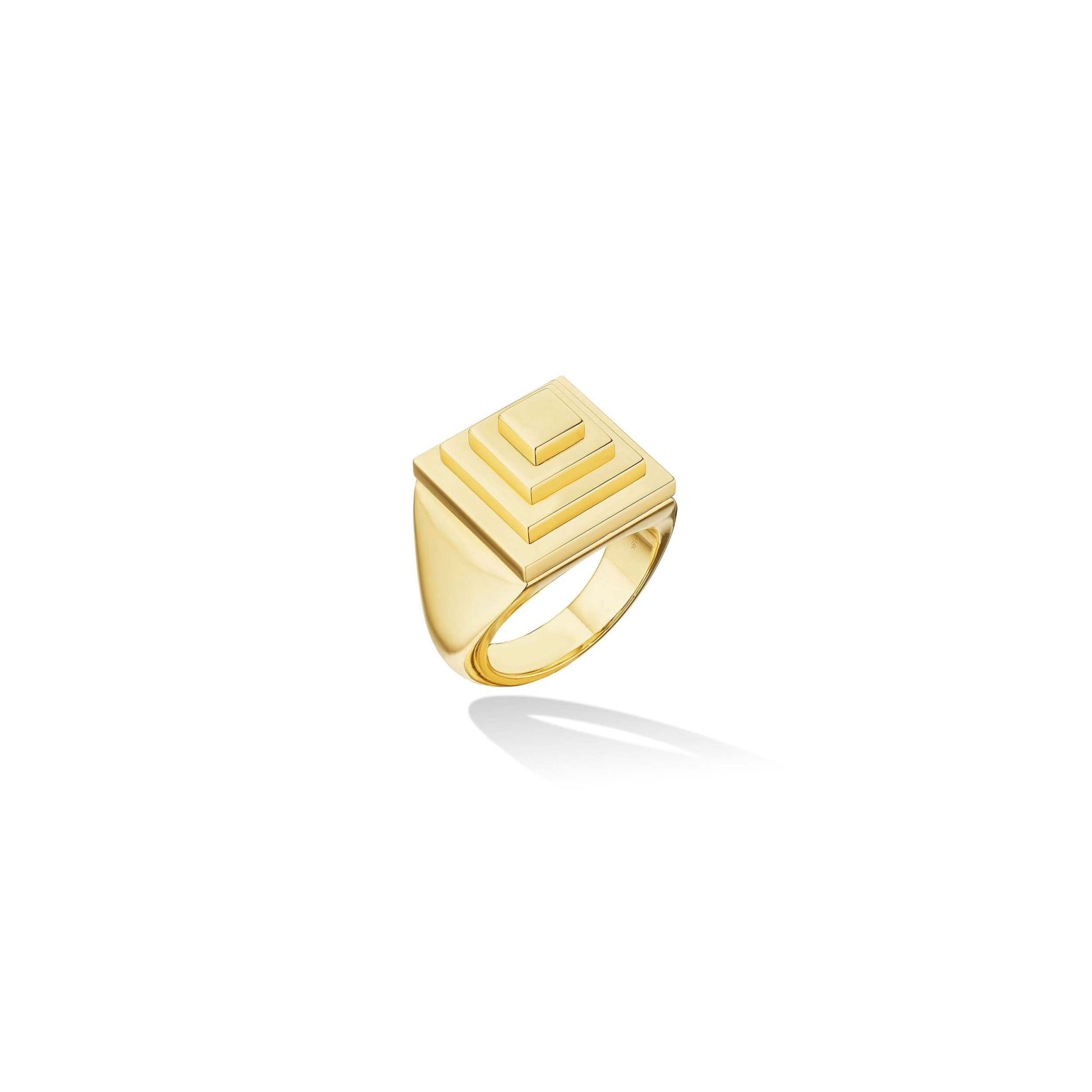 Yellow Gold Foundation Signet Pinky Ring - Cadar