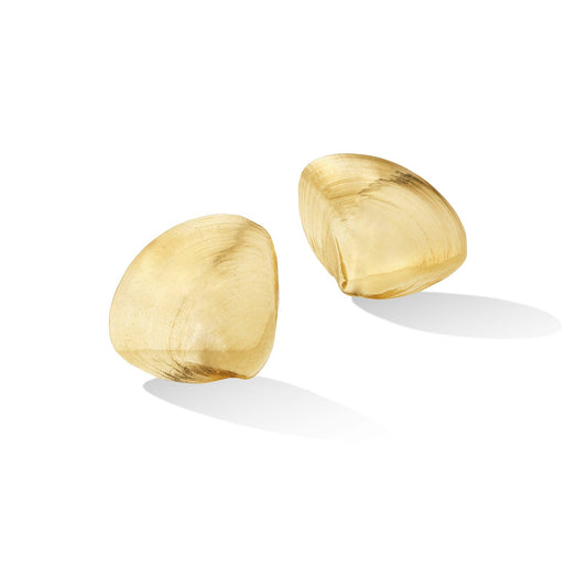 Yellow Gold Large Shell '70s Stud Earrings - Cadar
