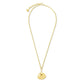 Yellow Gold Large Single Shell Pendant Long Necklace - Cadar
