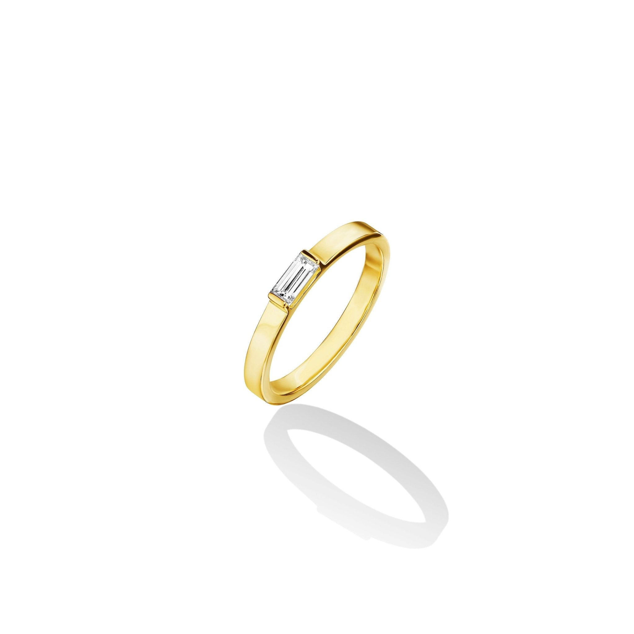 Yellow Gold Light Baguette Diamond Band - Cadar