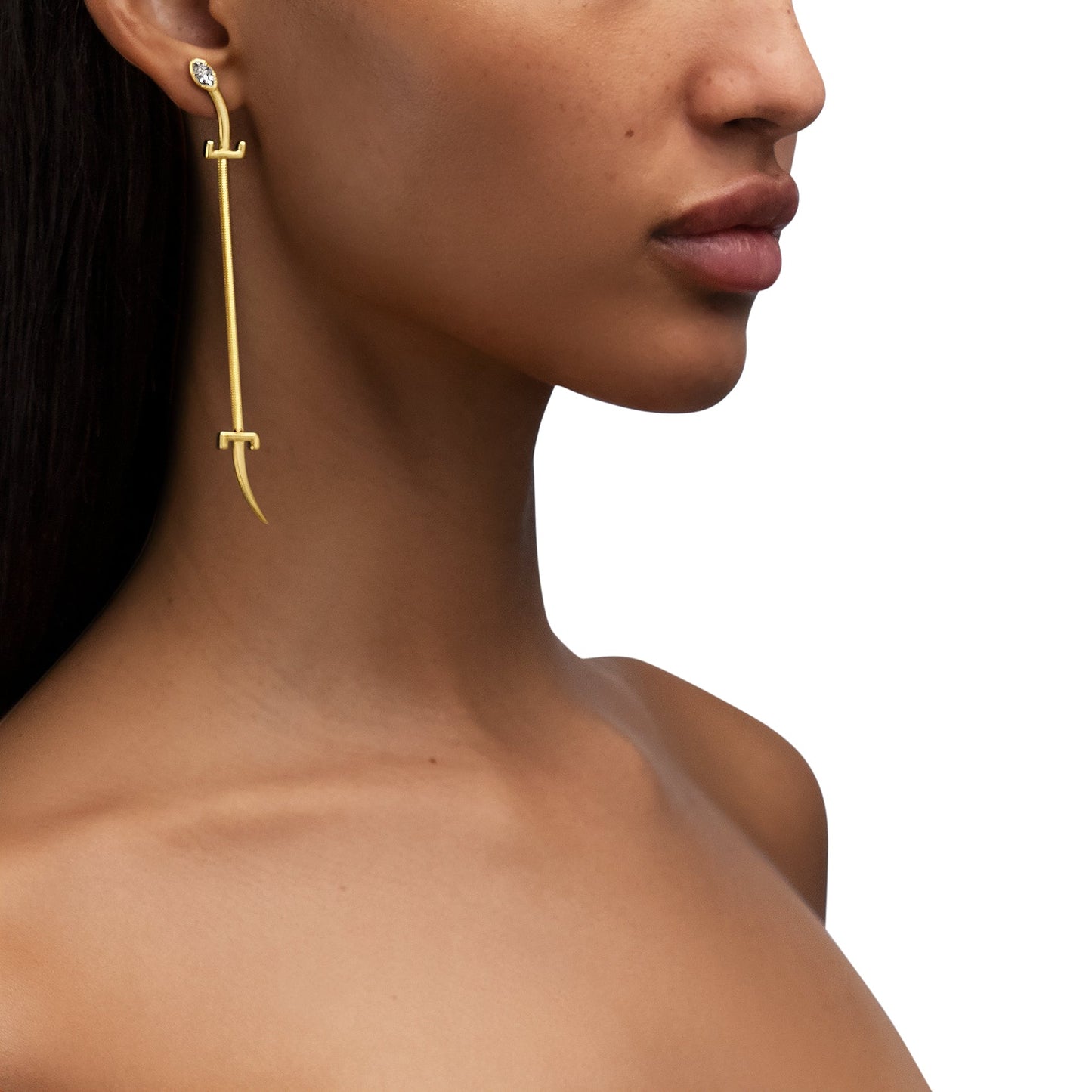 Yellow Gold Origin Drop Earrings with Diamonds - Cadar