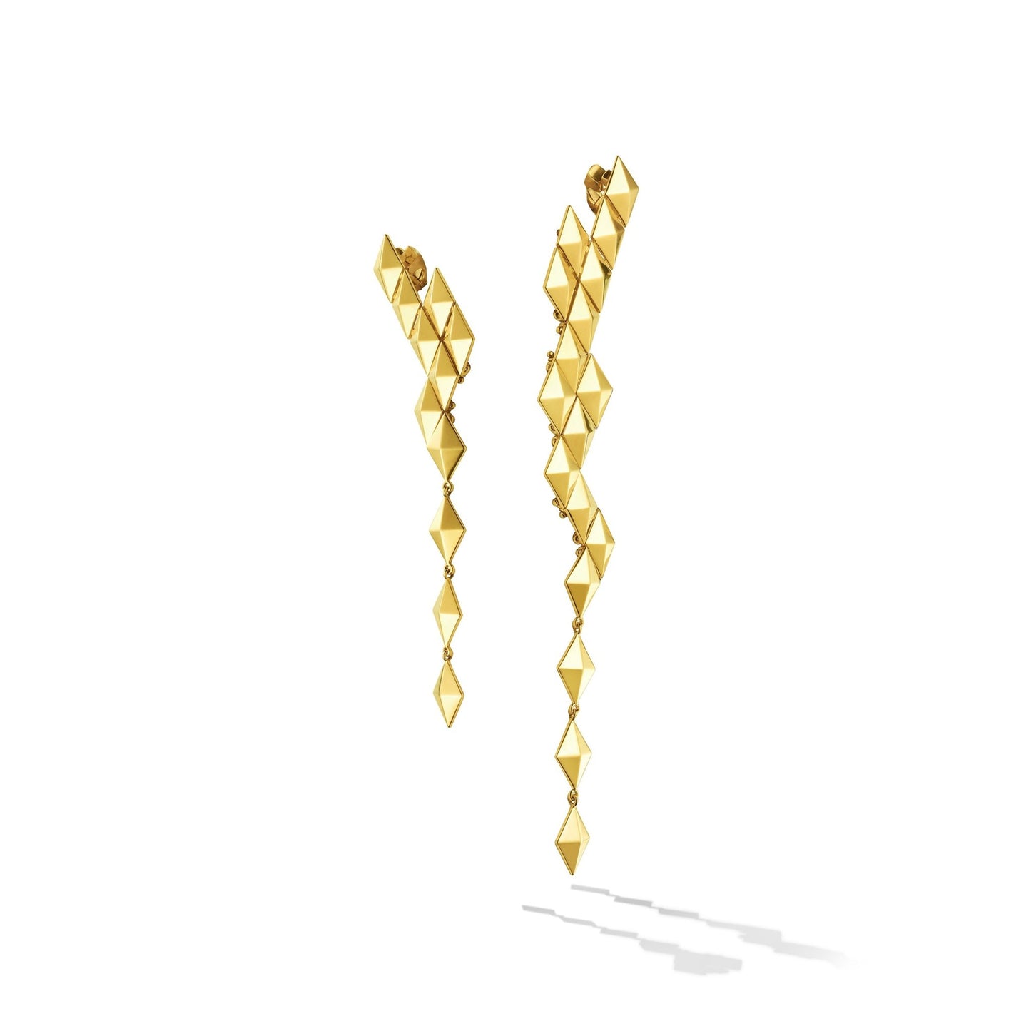 Yellow Gold Python Asymmetrical Drop Earrings - Cadar