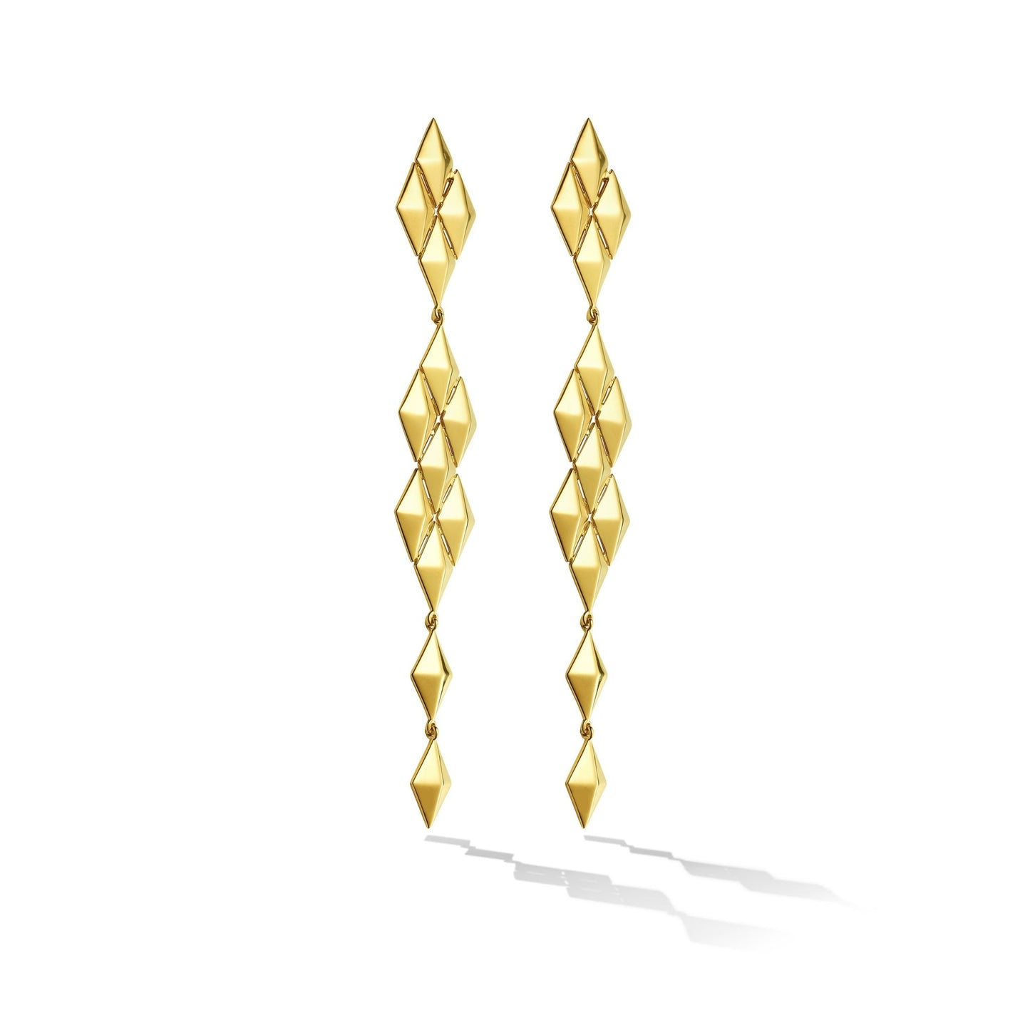 Yellow Gold Python Symmetrical Drop Earrings - Cadar