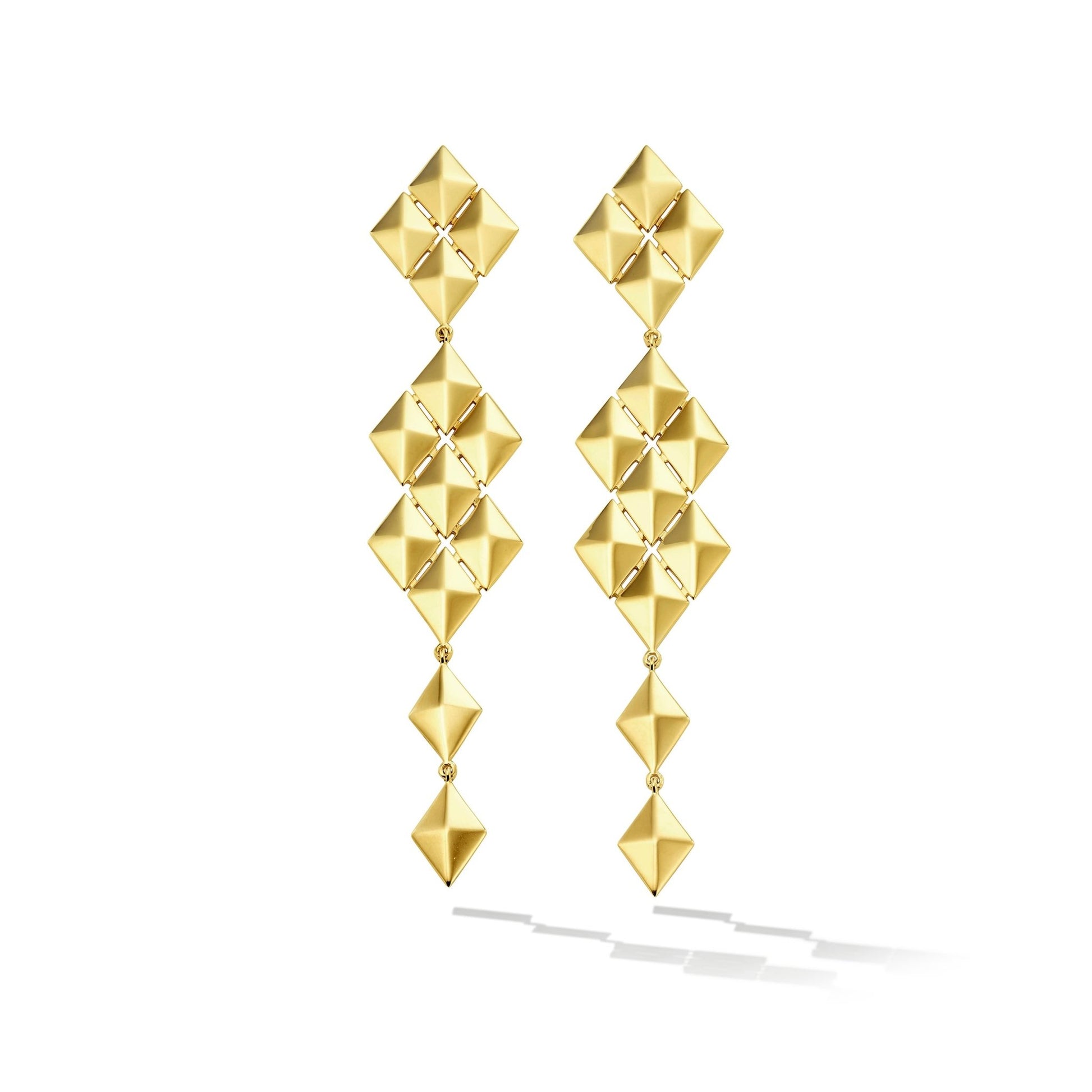Yellow Gold Python Symmetrical Drop Earrings - Cadar