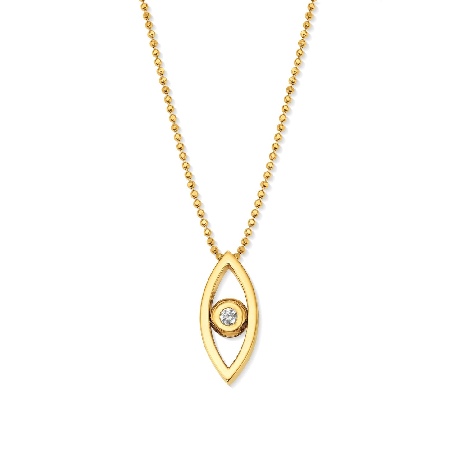 Yellow Gold Reflections Pendant with White Diamonds - Cadar