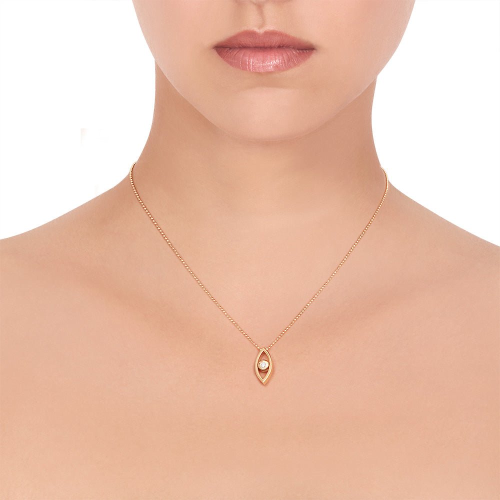 Yellow Gold Reflections Pendant with White Diamonds - Cadar