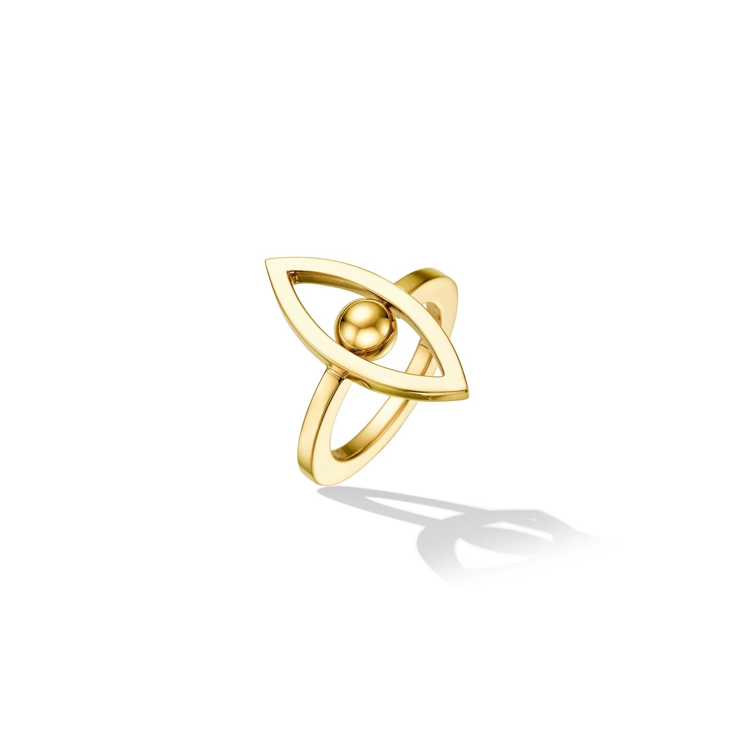 Yellow Gold Reflections Ring with Black Diamond - Cadar