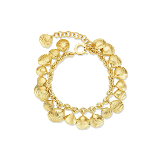 Yellow Gold Shell Charm Bracelet - Cadar