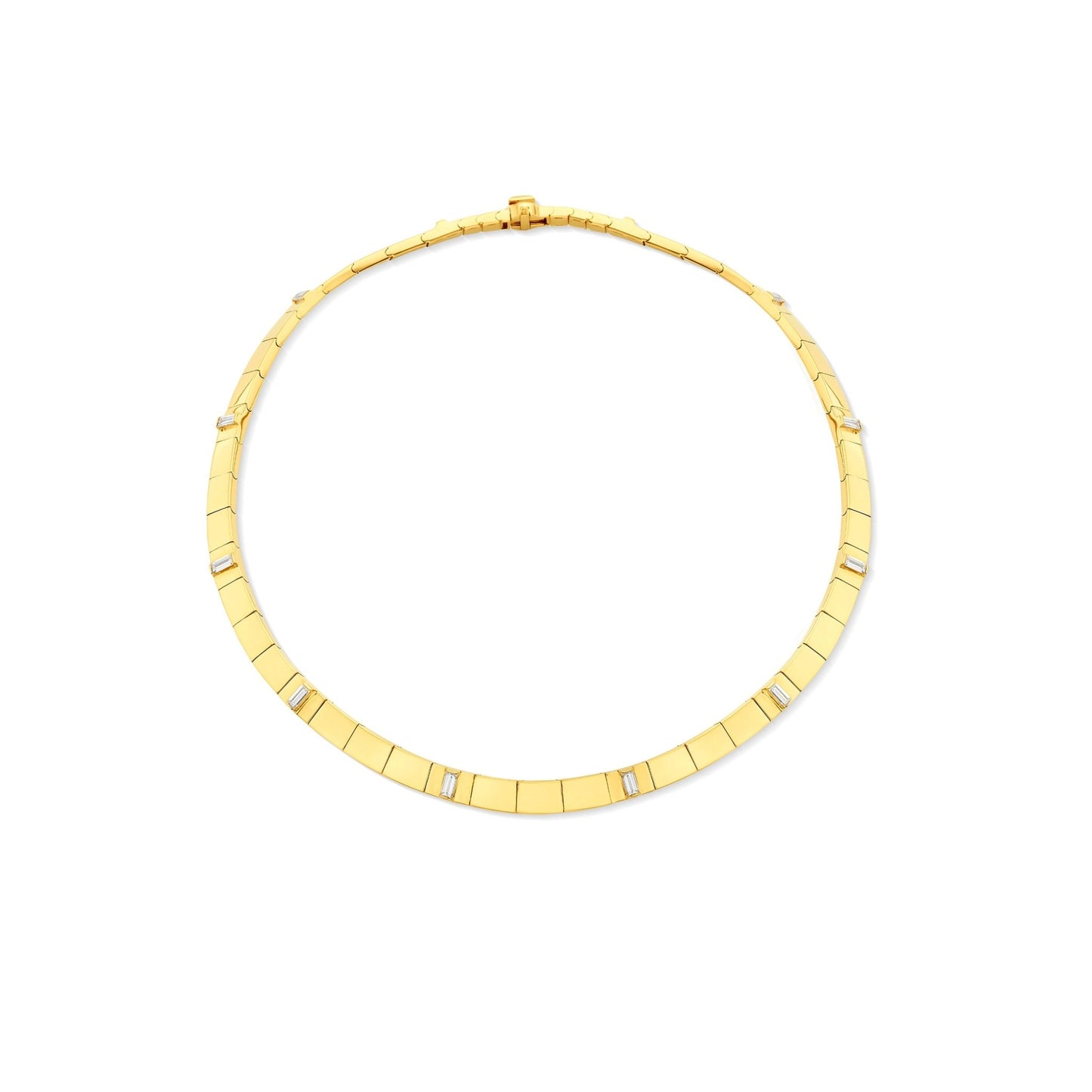 Yellow Gold Sole Necklace with White Diamonds - Cadar