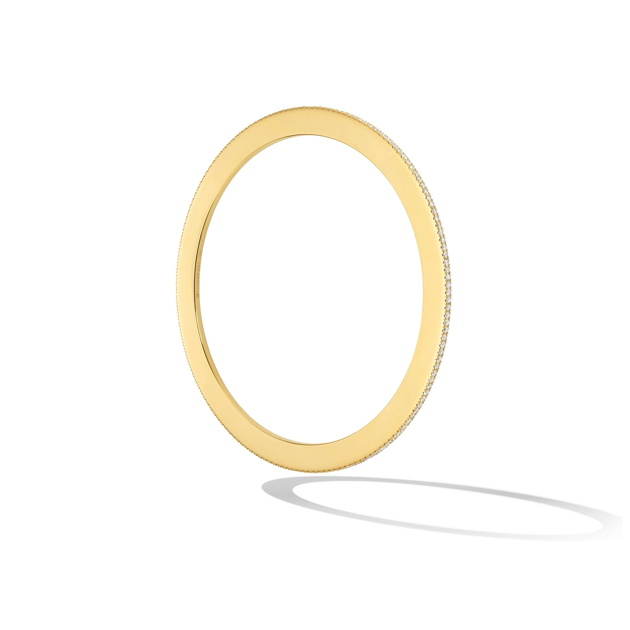 Yellow Gold Solo Bracelet with White Diamonds - Cadar