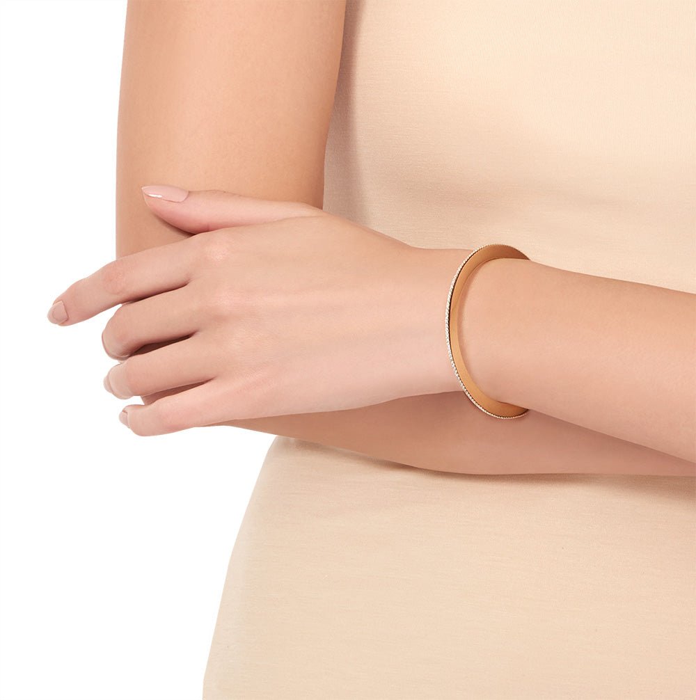 Yellow Gold Solo Bracelet with White Diamonds - Cadar