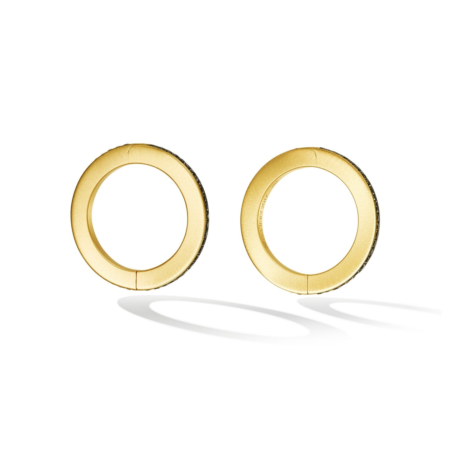 Yellow Gold Solo Cufflinks with Black Diamonds - Cadar