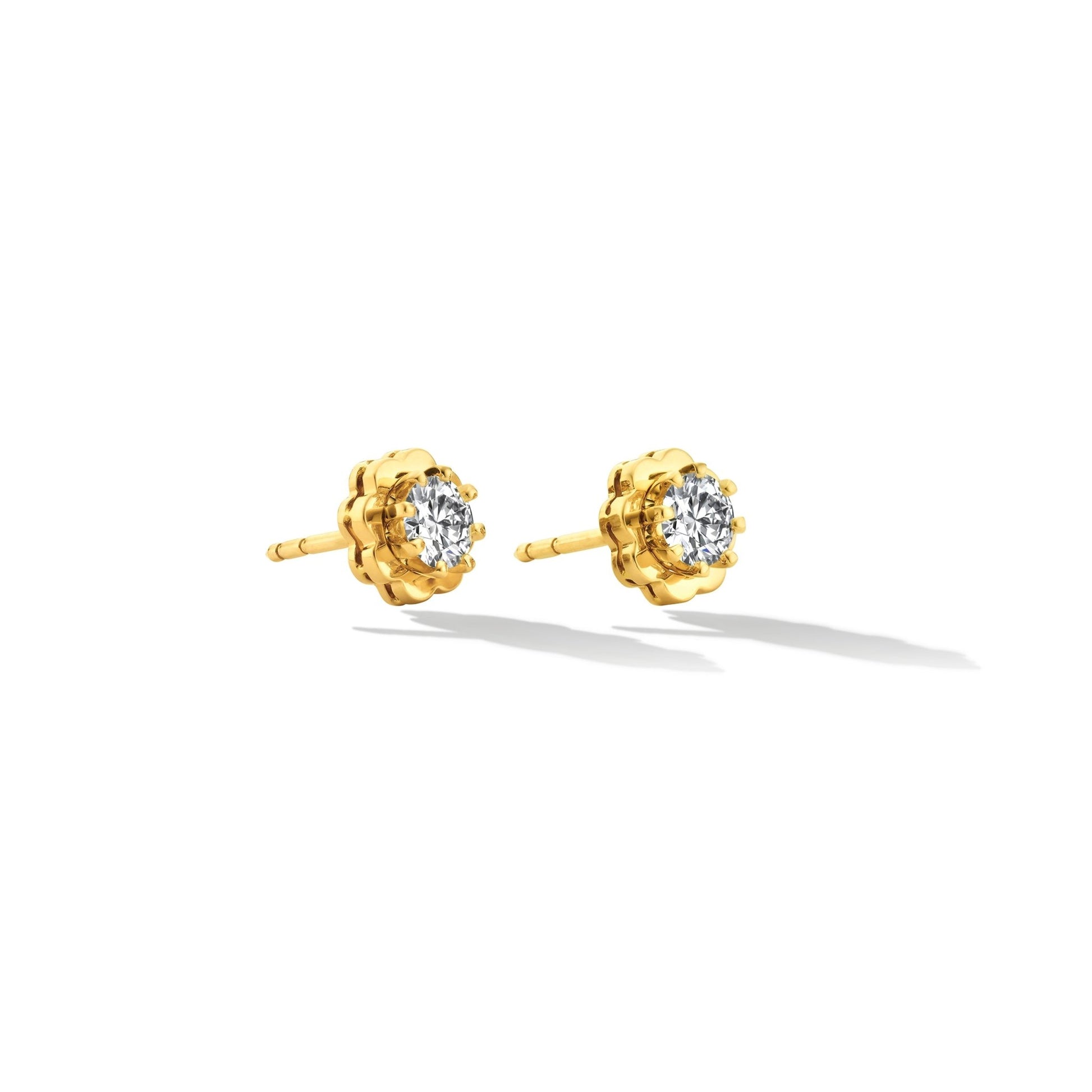 Yellow Gold Trio Detachable Tassel Earrings with White Diamonds - Cadar