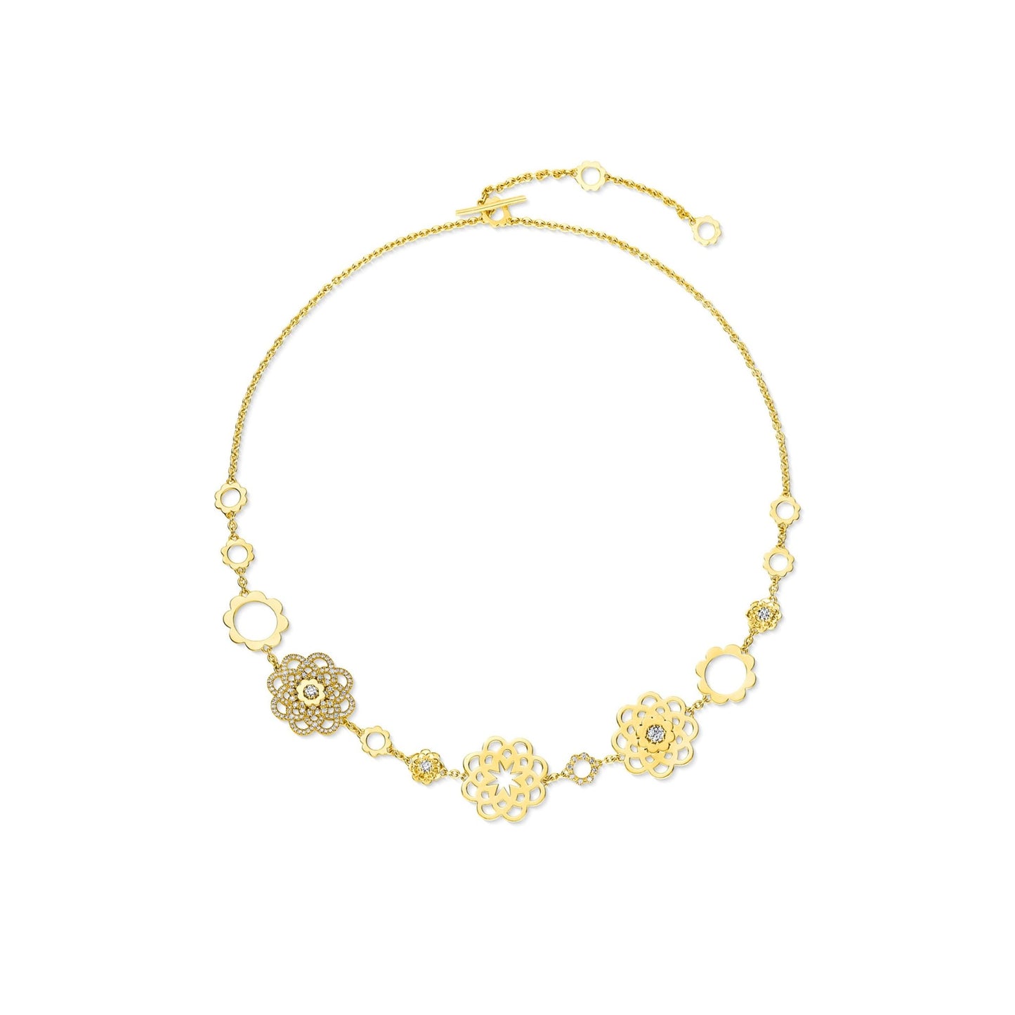 Yellow Gold Trio Necklace with White Diamonds - Cadar