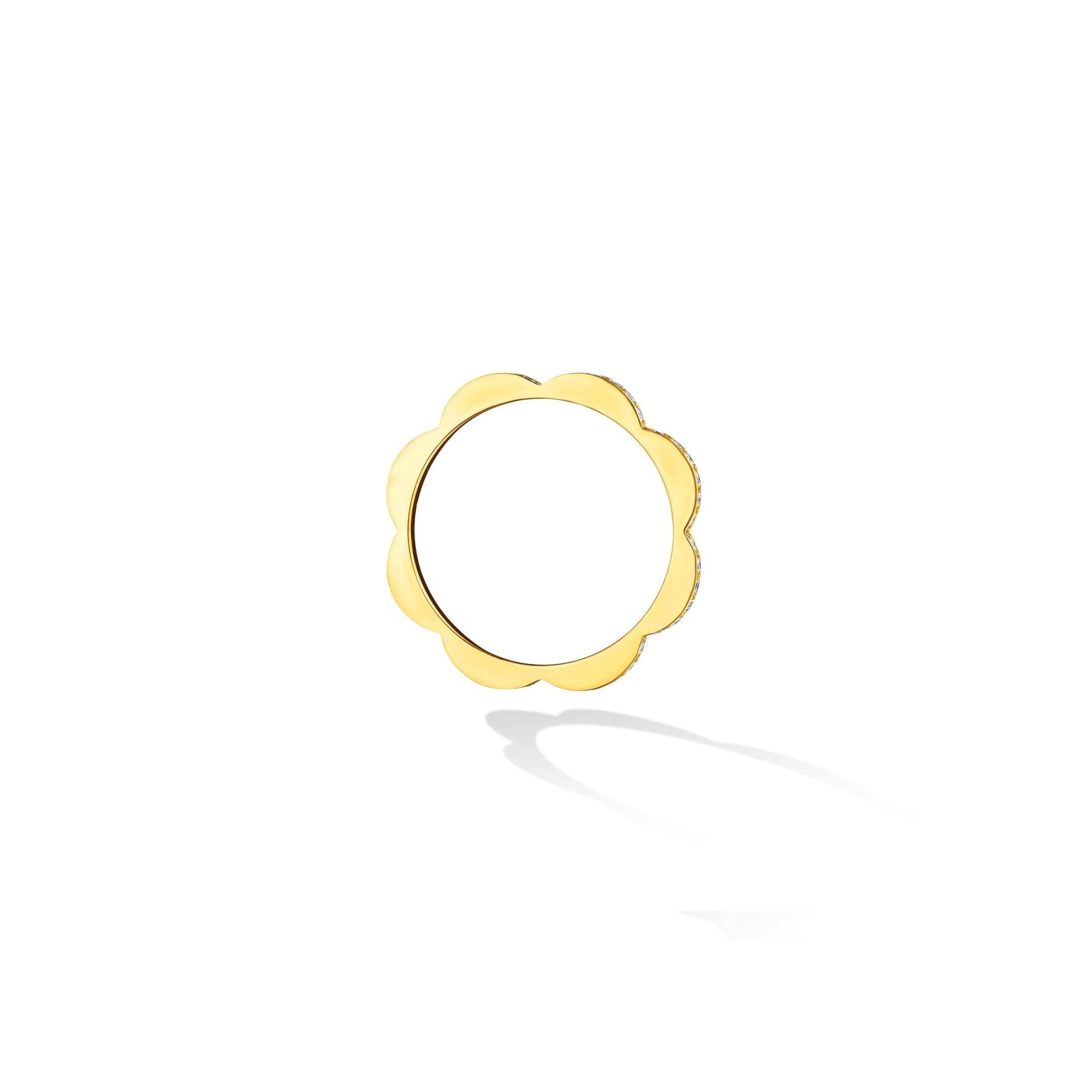 Yellow Gold Triplet Medium Stacking Ring - Cadar