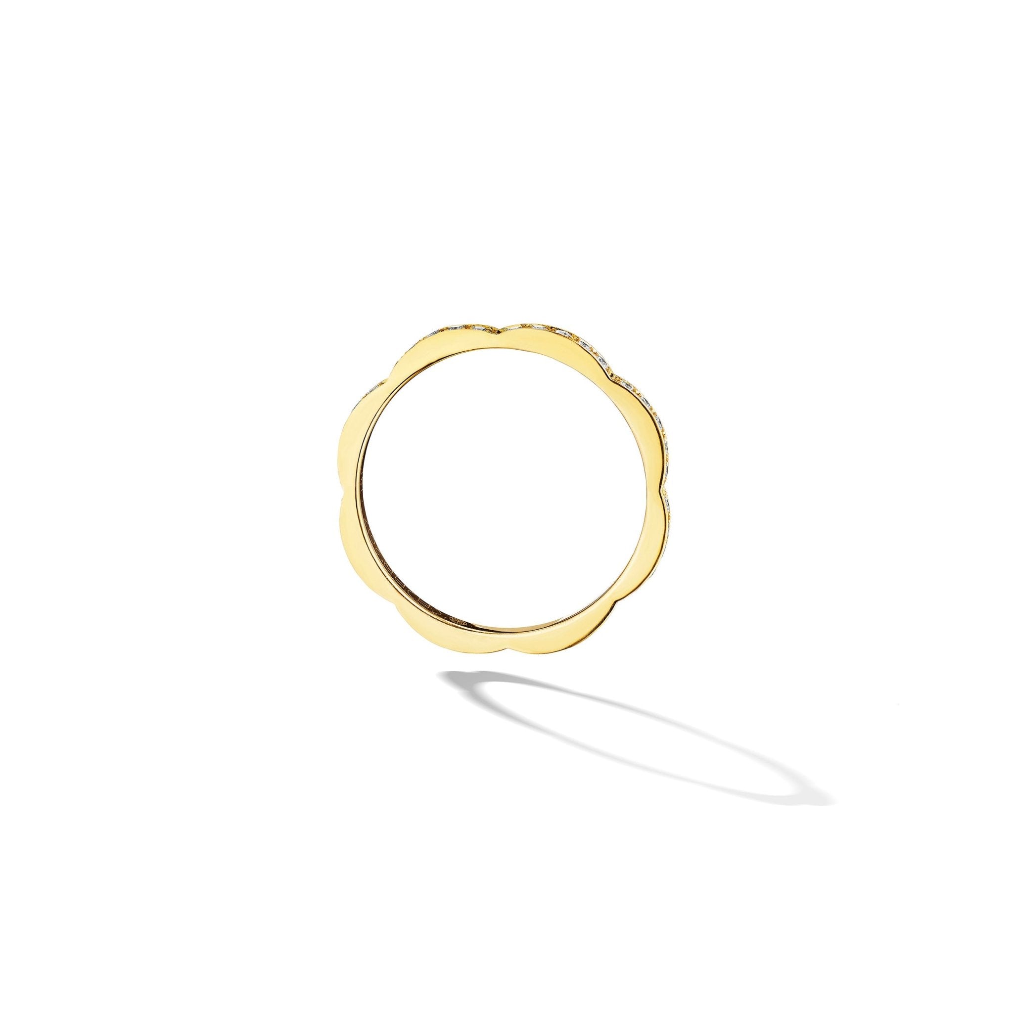 Yellow Gold Triplet Thin Stacking Ring - Cadar