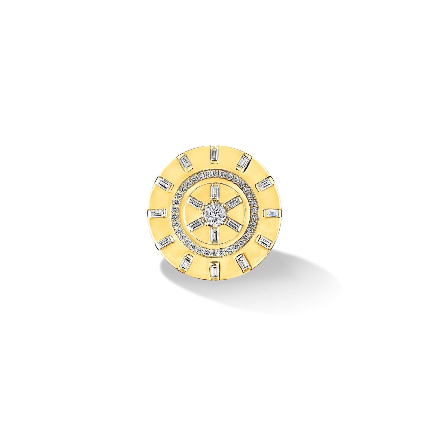 Yellow Gold Unity Cocktail Ring with White Diamonds - Cadar