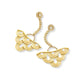 Yellow Gold Water Duet Earrings with White Diamonds - Cadar