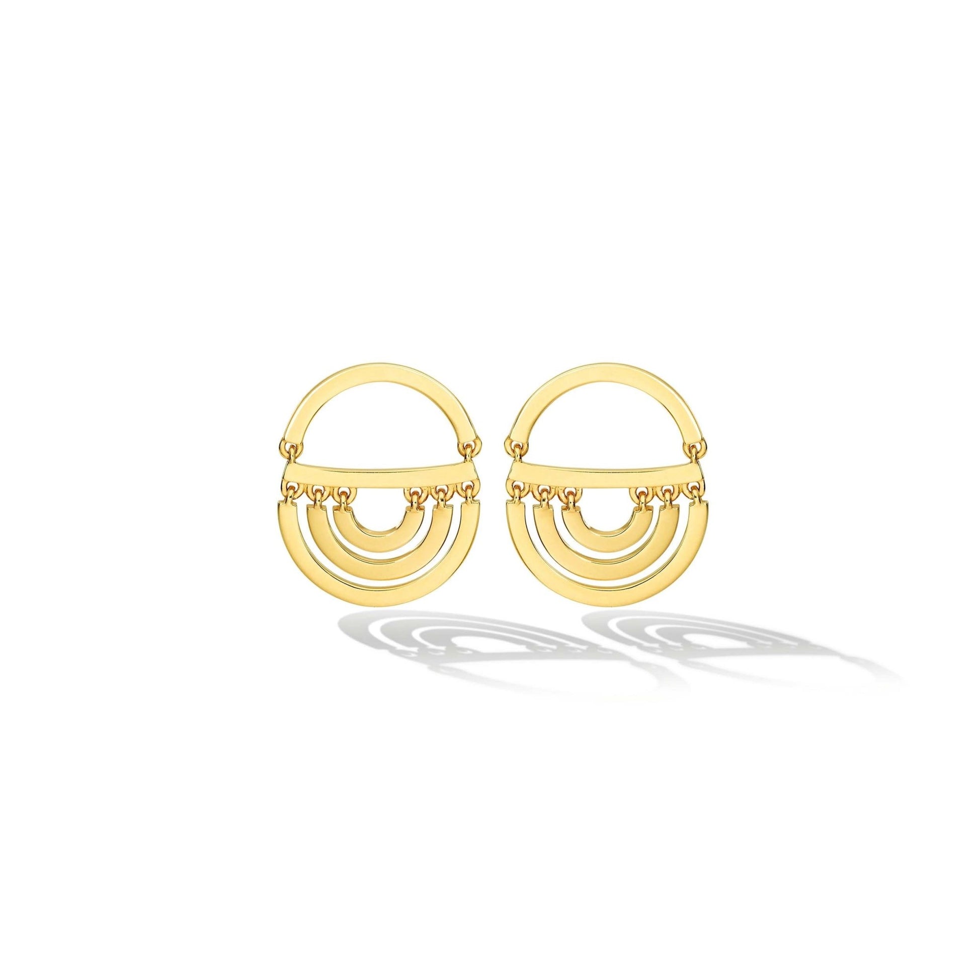 Yellow Gold Water Twin Drop Earrings - Cadar